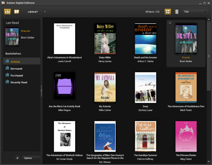 Adobe Digital Editions cho máy đọc sách mini