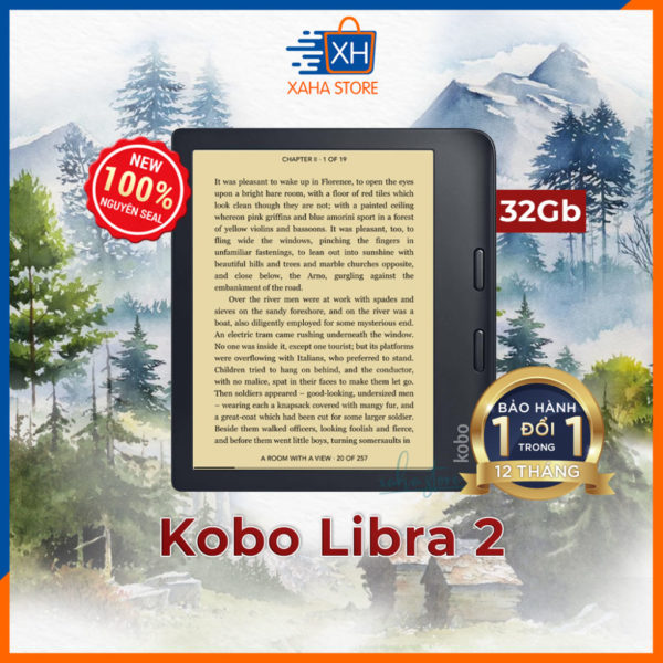 Máy đọc sách Kobo Libra 2 – Trắng – Bản Nâng Cấp của Kobo Libra H2O 7 inch Sạc Type C Hiển Thị Nhanh – BH 12 tháng