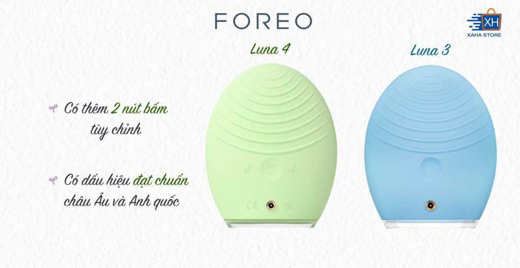 Thiết kế khác biệt giữa máy rửa mặt Foreo Luna 4 và Luna 3